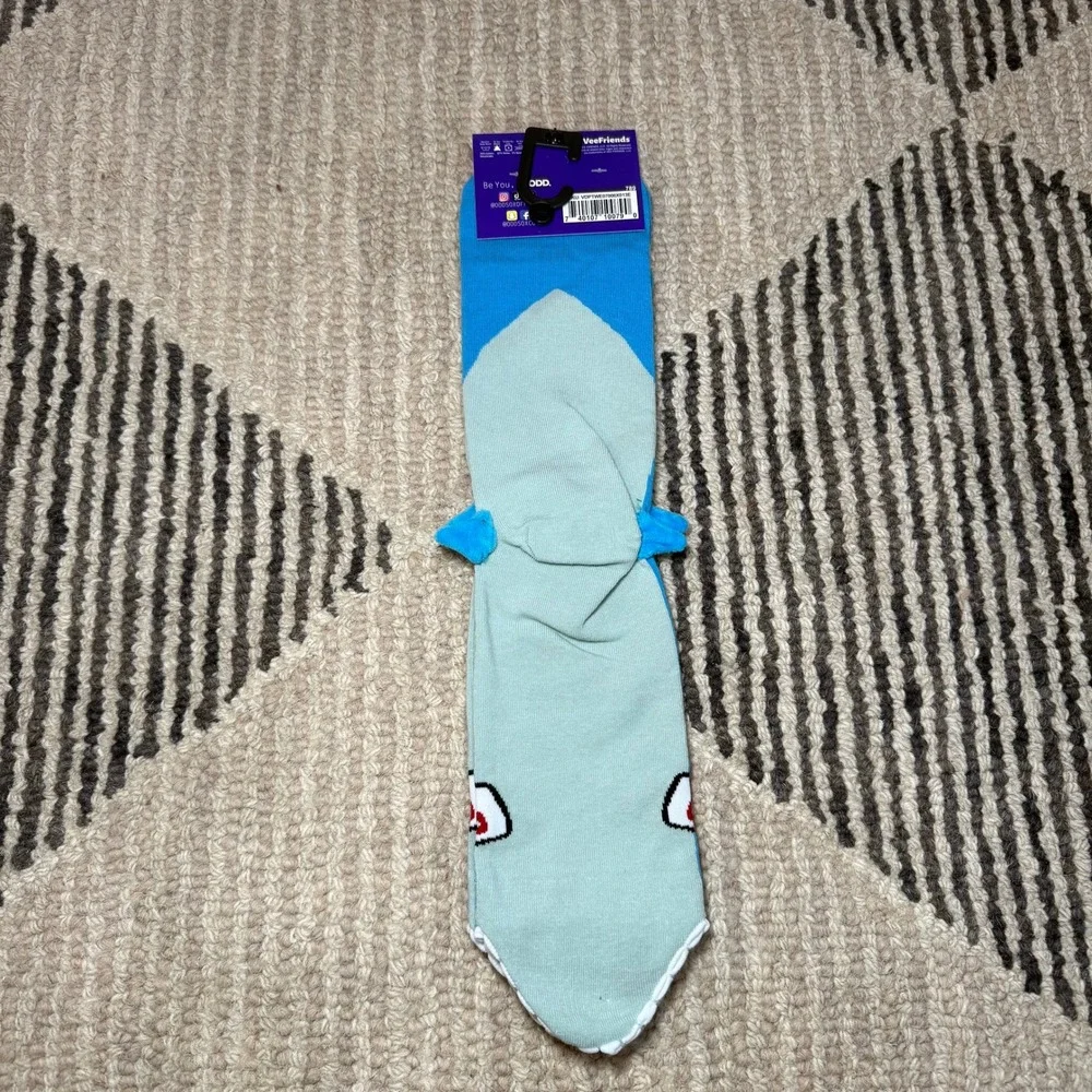 Odd Sox VeeFriends Shrewd Shark Crew Socks Blue Novelty 3D Fins Fits Sizes 8-12‎